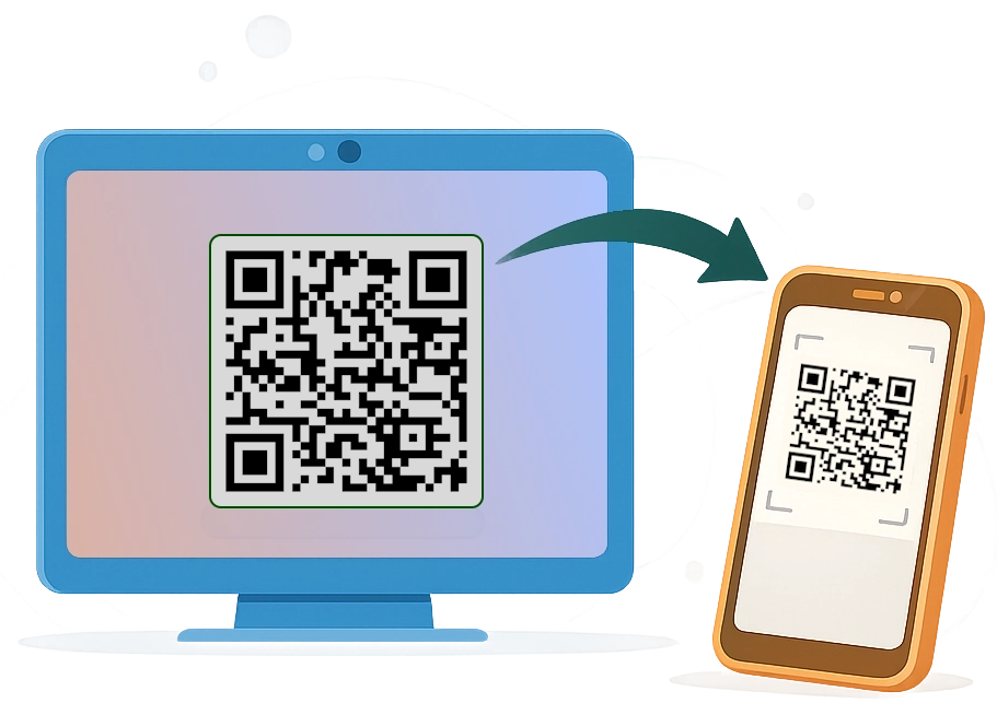 Illustration of the viewer and phone pairing process