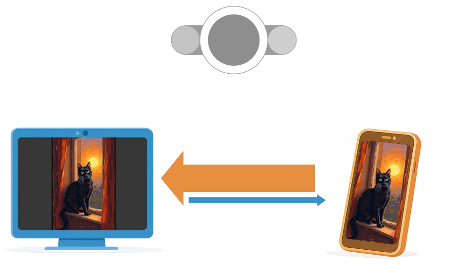 Illustration of streaming from phone to viewer